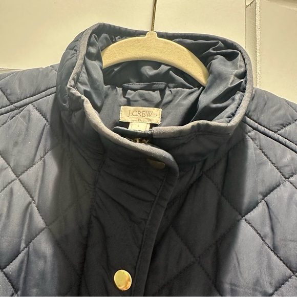J. Crew Navy Quilted Jacket size large - Picture 3 of 4